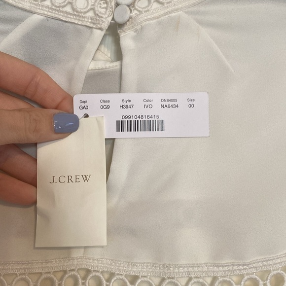 NWT J. Crew White Blouse Size 00 - Picture 5 of 7
